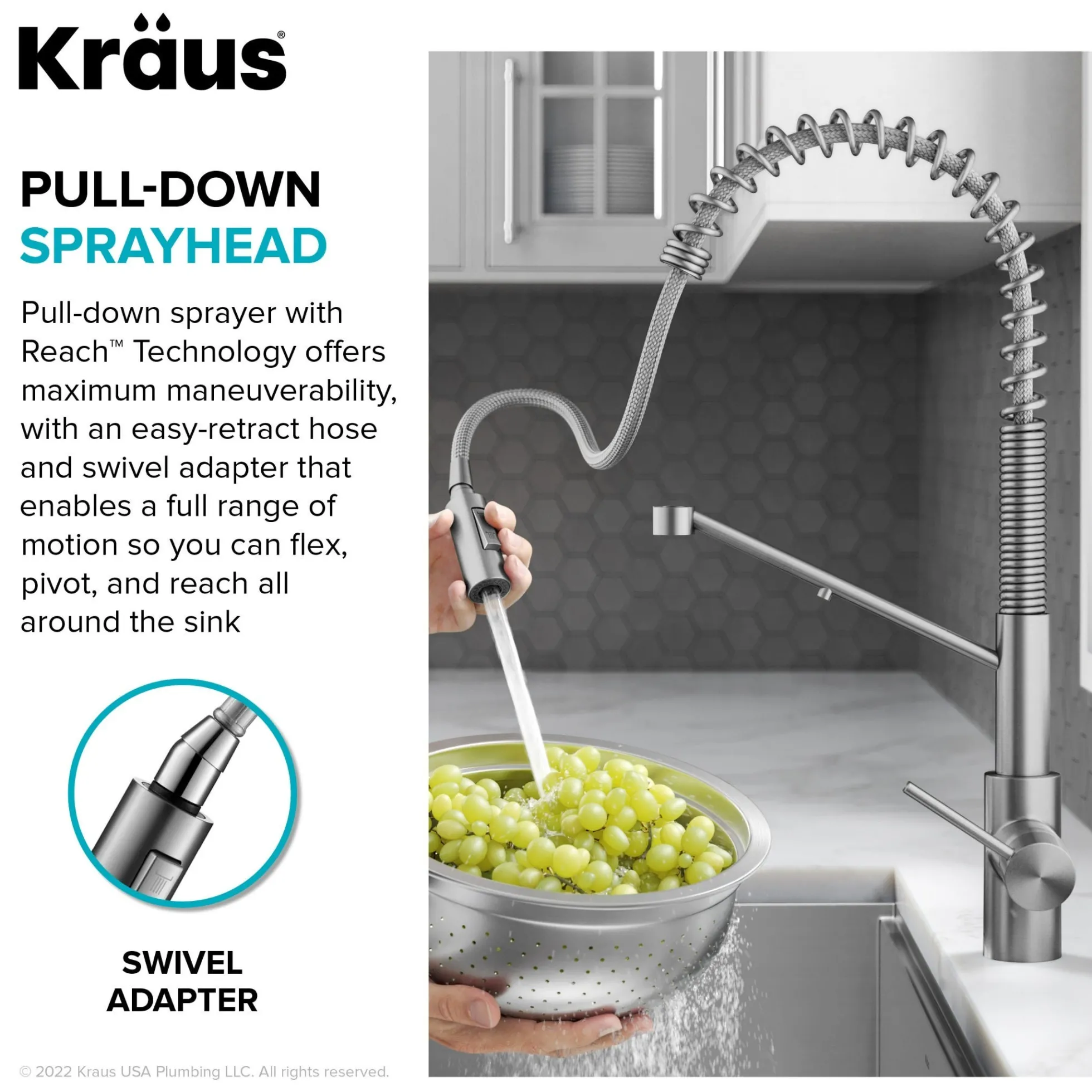 2-in-1 Commercial Style Pull-Down Single Handle Water Filter Kitchen Faucet for Reverse Osmosis or Water Filtration System in Spot-Free Stainless Steel