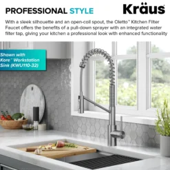 2-in-1 Commercial Style Pull-Down Single Handle Water Filter Kitchen Faucet for Reverse Osmosis or Water Filtration System in Spot-Free Stainless Steel