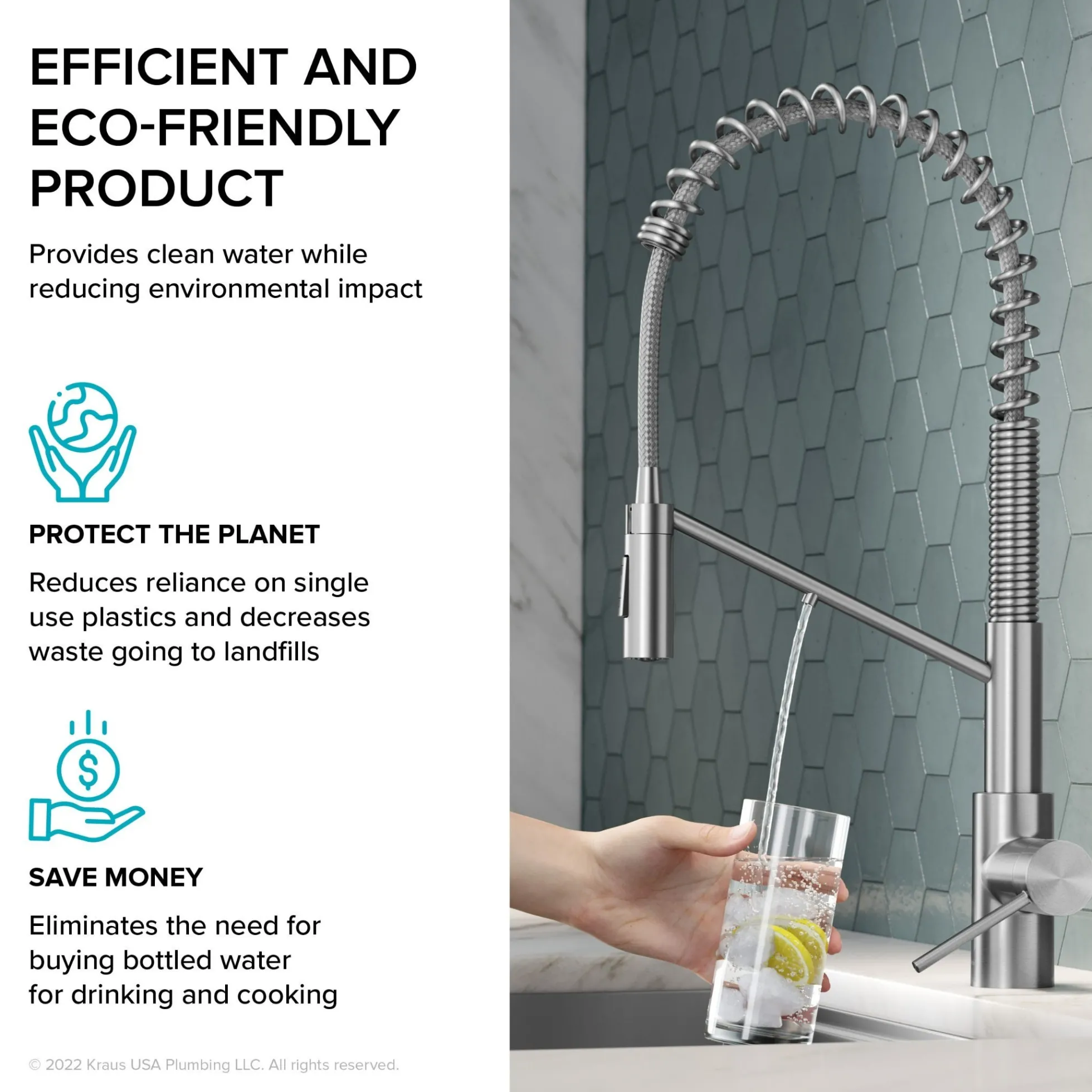 2-in-1 Commercial Style Pull-Down Single Handle Water Filter Kitchen Faucet for Reverse Osmosis or Water Filtration System in Spot-Free Stainless Steel