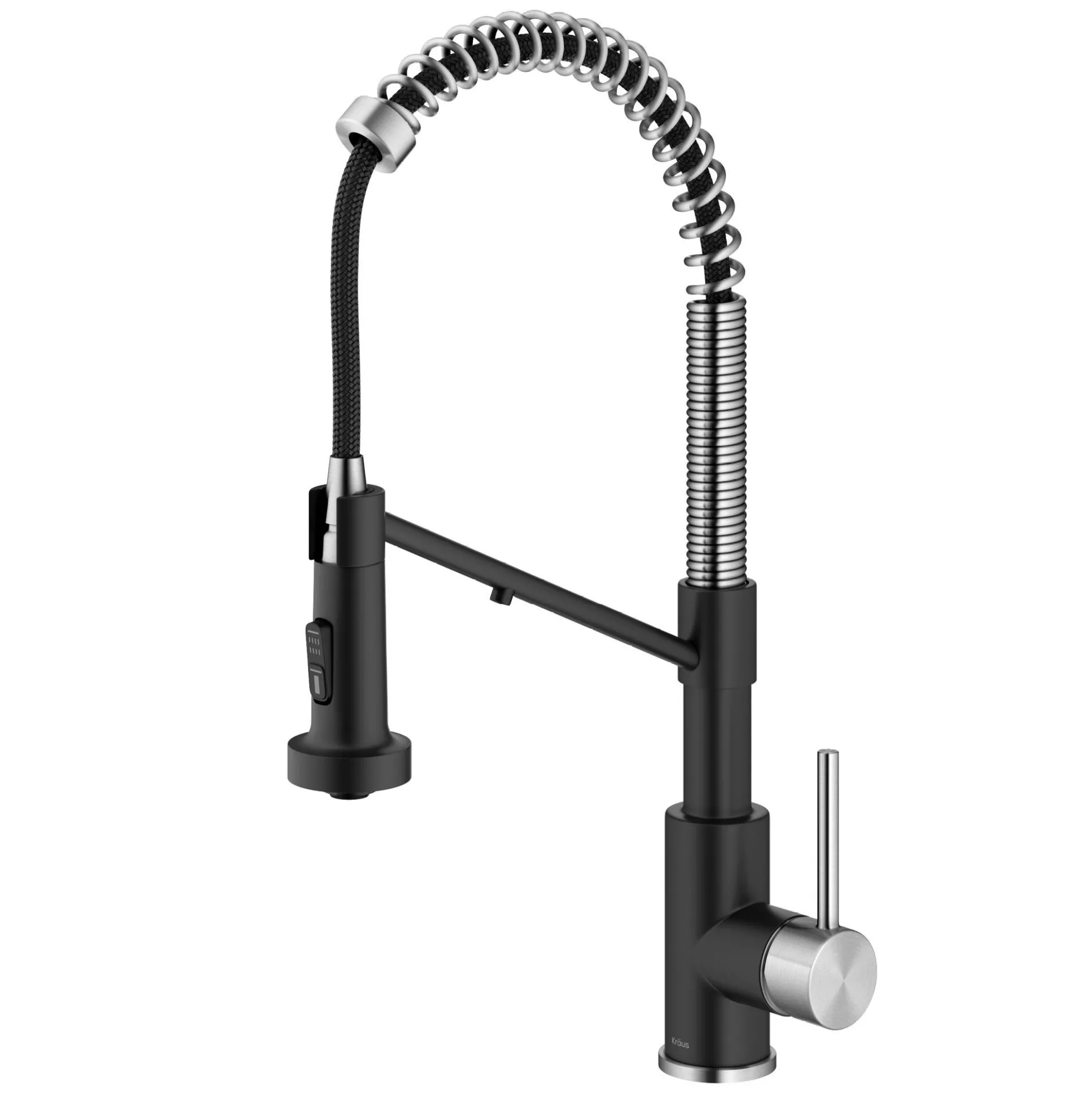 2-in-1 Commercial Style Pull Down Single Handle Water Filter Kitchen Faucet for Reverse Osmosis or Water Filtration System in Spot-Free Stainless Steel / Matte Black