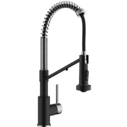 2-in-1 Commercial Style Pull Down Single Handle Water Filter Kitchen Faucet for Reverse Osmosis or Water Filtration System in Spot-Free Stainless Steel / Matte Black
