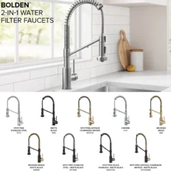 2-in-1 Commercial Style Pull Down Single Handle Water Filter Kitchen Faucet for Reverse Osmosis or Water Filtration System in Spot-Free Stainless Steel
