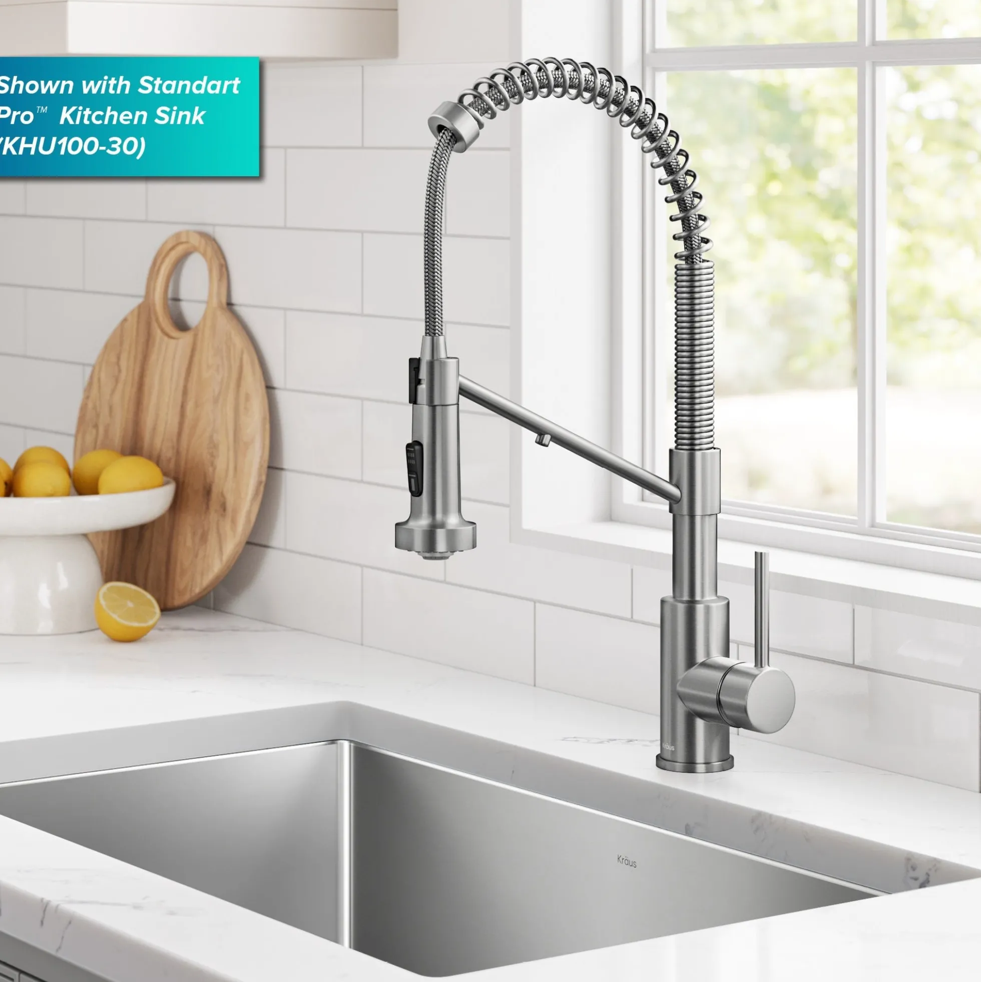 2-in-1 Commercial Style Pull Down Single Handle Water Filter Kitchen Faucet for Reverse Osmosis or Water Filtration System in Spot-Free Stainless Steel