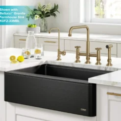 Industrial Bridge Kitchen Faucet and Water Filter Faucet Combo in Brushed Gold