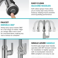 Industrial Pull-Down Single Handle Kitchen Faucet in Chrome