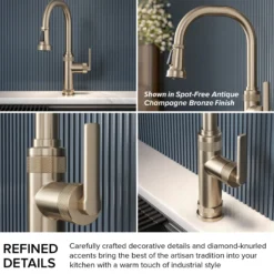 Industrial Pull-Down Single Handle Kitchen Faucet in Matte Black