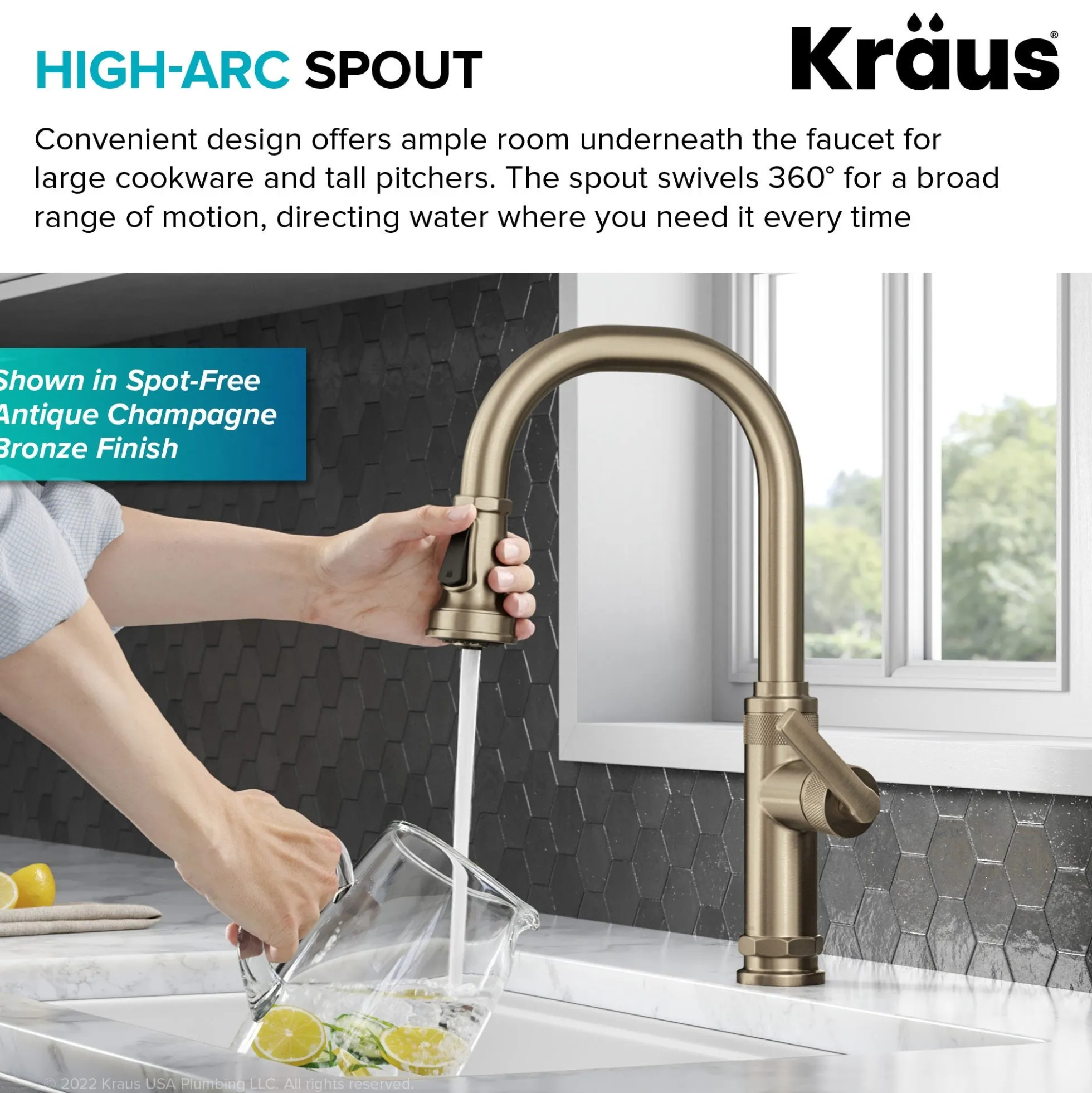 Industrial Pull-Down Single Handle Kitchen Faucet in Spot-Free Black Stainless Steel