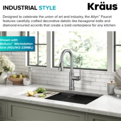 Industrial Pull-Down Single Handle Kitchen Faucet in Spot-Free Stainless Steel