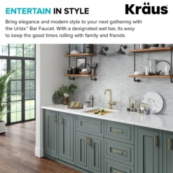 Industrial Single Handle Kitchen Bar Faucet in Brushed Gold
