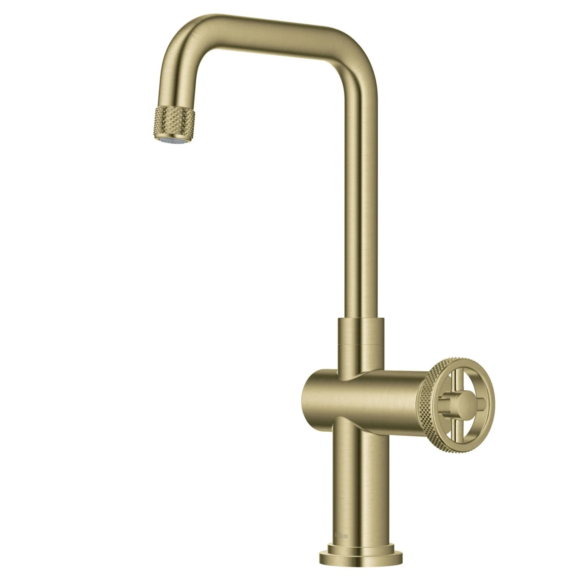 Industrial Single Handle Kitchen Bar Faucet in Brushed Gold