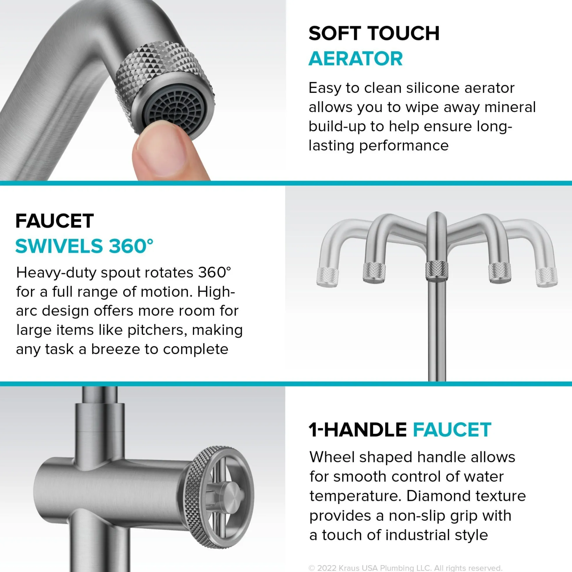 Industrial Single Handle Kitchen Bar Faucet in Brushed Gold
