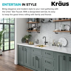 Industrial Single Handle Kitchen Bar Faucet in Faucet in Matte Black