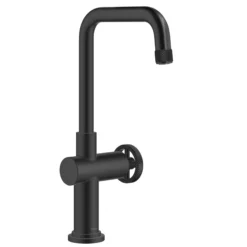 Industrial Single Handle Kitchen Bar Faucet in Faucet in Matte Black