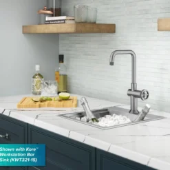 Industrial Single Handle Kitchen Bar Faucet in Spot-Free Stainless Steel