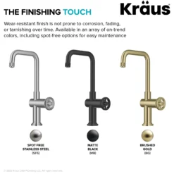 Industrial Single Handle Kitchen Bar Faucet in Spot-Free Stainless Steel