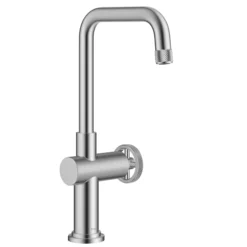 Industrial Single Handle Kitchen Bar Faucet in Spot-Free Stainless Steel