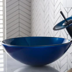 Irruption Blue Glass Vessel 16 1/2