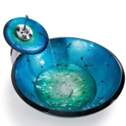 Irruption Blue Glass Vessel 16 1/2