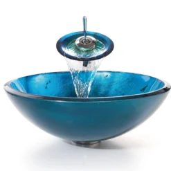 Irruption Blue Glass Vessel 16 1/2