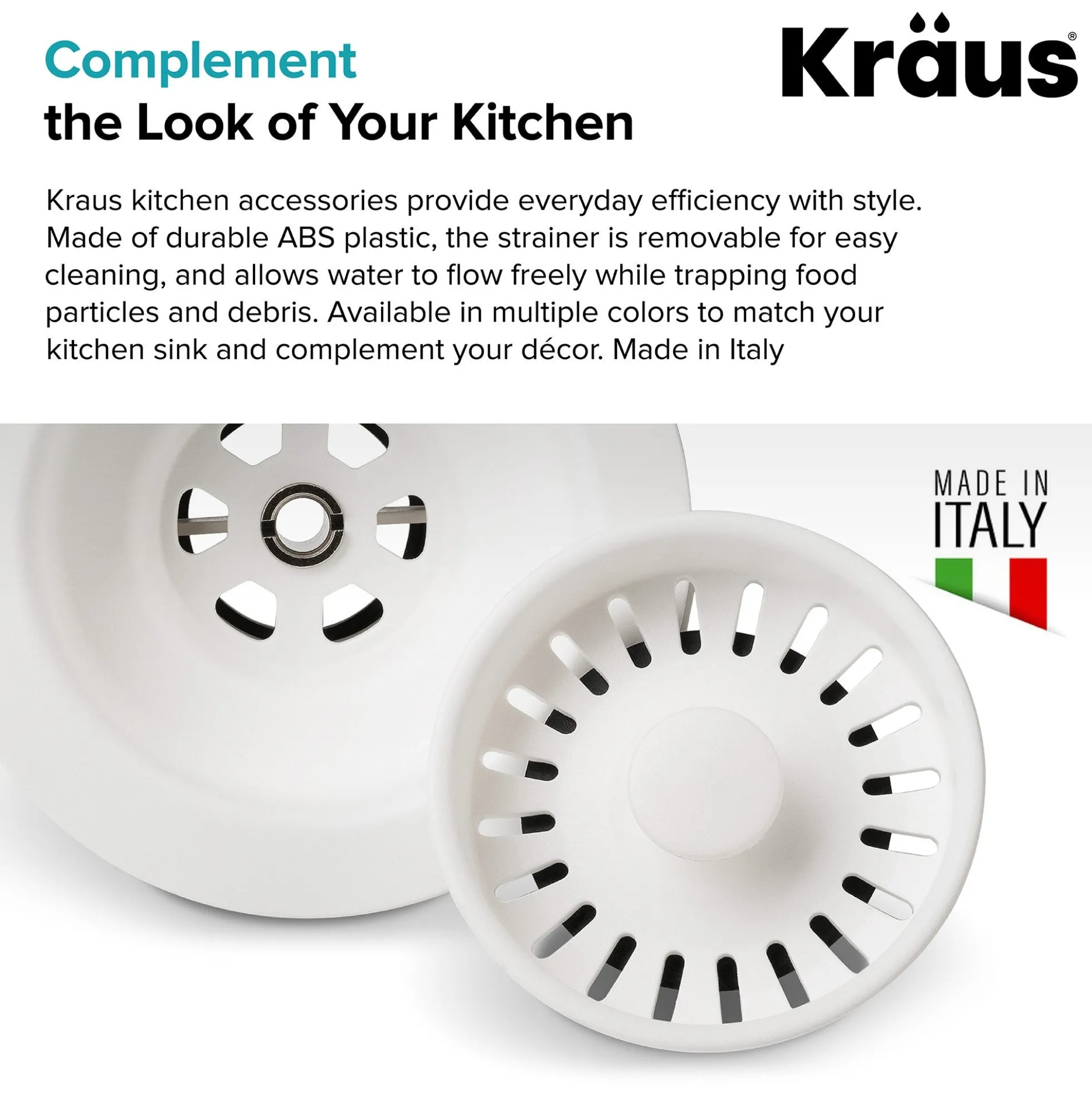 Kitchen Sink Strainer in White