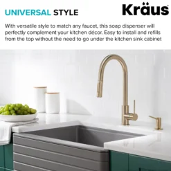 Kitchen Soap and Lotion Dispenser in Brushed Gold