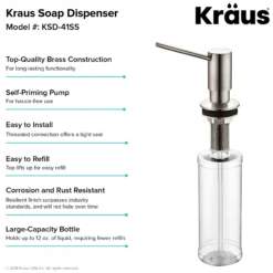 Kitchen Soap and Lotion Dispenser in Stainless Steel
