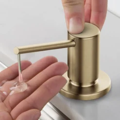 Kitchen Soap and Lotion Dispenser in Spot-Free Brushed Brass