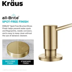 Kitchen Soap and Lotion Dispenser in Spot-Free Brushed Brass