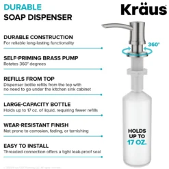 Kitchen Soap and Lotion Dispenser in Spot-Free Stainless Steel