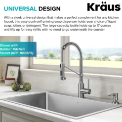 Kitchen Soap and Lotion Dispenser in Spot-Free Stainless Steel