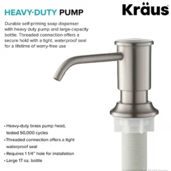 Kitchen Soap and Lotion Dispenser in Spot Free Stainless Steel