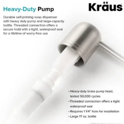 Kitchen Soap and Lotion Dispenser in Stainless Steel