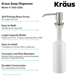Kitchen Soap and Lotion Dispenser in Stainless Steel