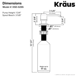 Kitchen Soap and Lotion Dispenser in Stainless Steel