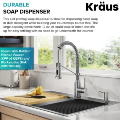 Kitchen Soap and Lotion Dispenser in Spot Free Stainless Steel
