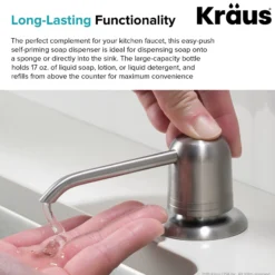 Kitchen Soap and Lotion Dispenser in Spot Free Stainless Steel