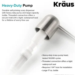 Kitchen Soap and Lotion Dispenser in Spot Free Stainless Steel