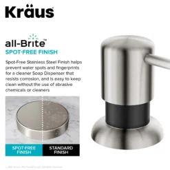 Kitchen Soap and Lotion Dispenser in Spot Free Stainless Steel/Matte Black
