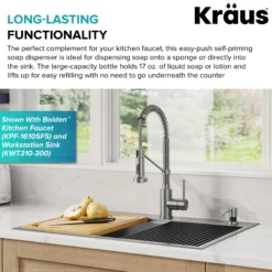 Kitchen Soap and Lotion Dispenser in Spot Free Stainless Steel/Matte Black