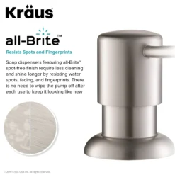 Kitchen Soap and Lotion Dispenser in Spot Free Stainless Steel