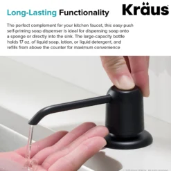 Kitchen Soap and Lotion Dispenser in Matte Black