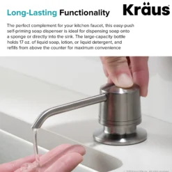 Kitchen Soap and Lotion Dispenser in Stainless Steel