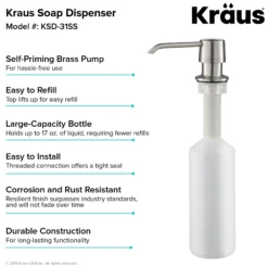 Kitchen Soap and Lotion Dispenser in Stainless Steel