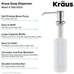Kitchen Soap and Lotion Dispenser in Chrome