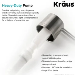 Kitchen Soap and Lotion Dispenser in Spot Free Stainless Steel