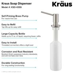 Kitchen Soap and Lotion Dispenser in Stainless Steel