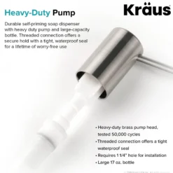Kitchen Soap and Lotion Dispenser in Spot Free Stainless Steel