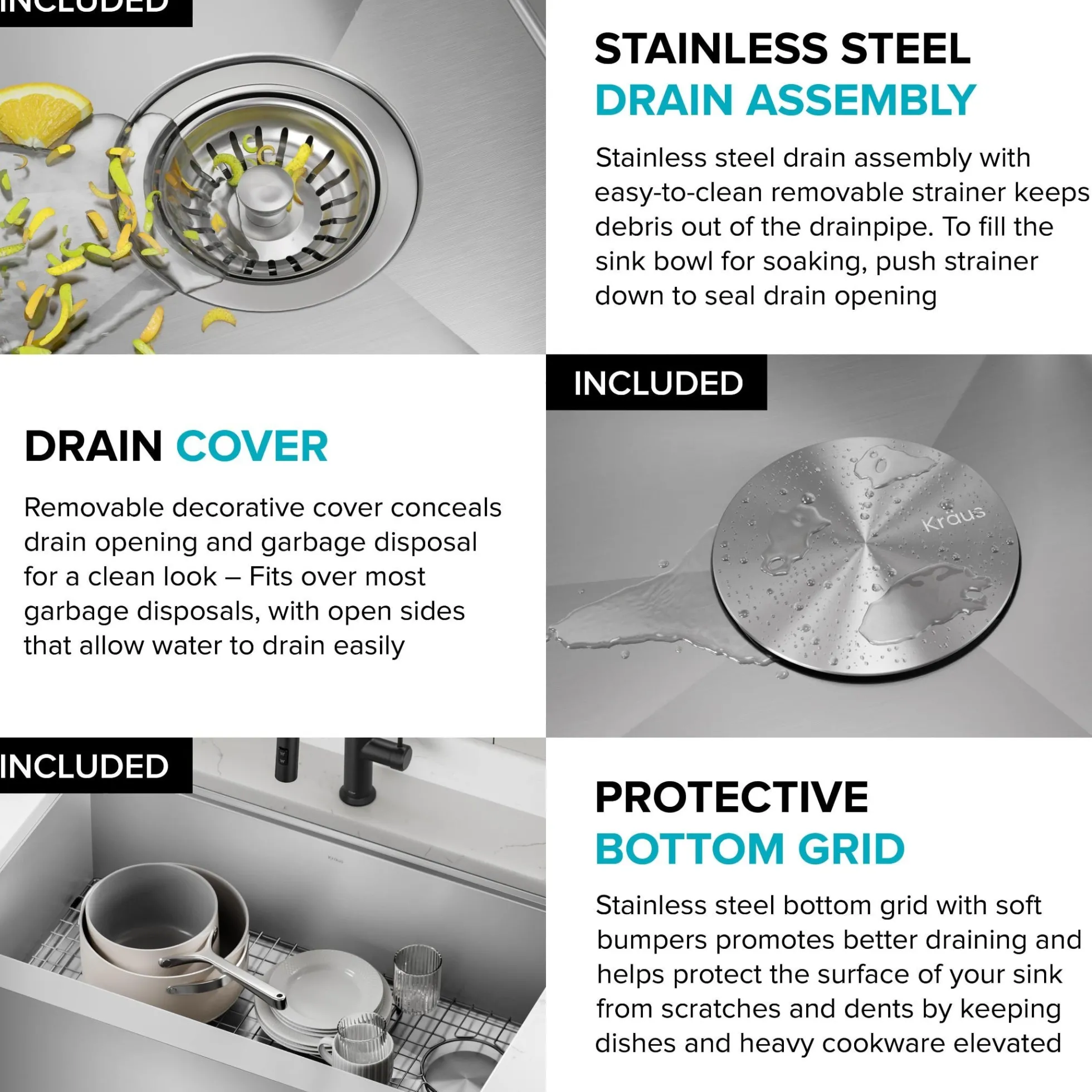33" Modern Farmhouse Workstation 16 Gauge Single Bowl Stainless Steel Kitchen Sink with Accessories