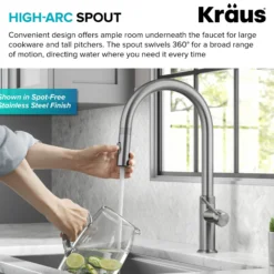 Modern Industrial Pull-Down Single Handle Kitchen Faucet in Matte Black