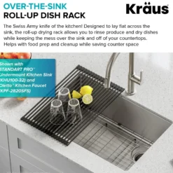 Multipurpose Over Sink Roll-Up Dish Drying Rack in Black